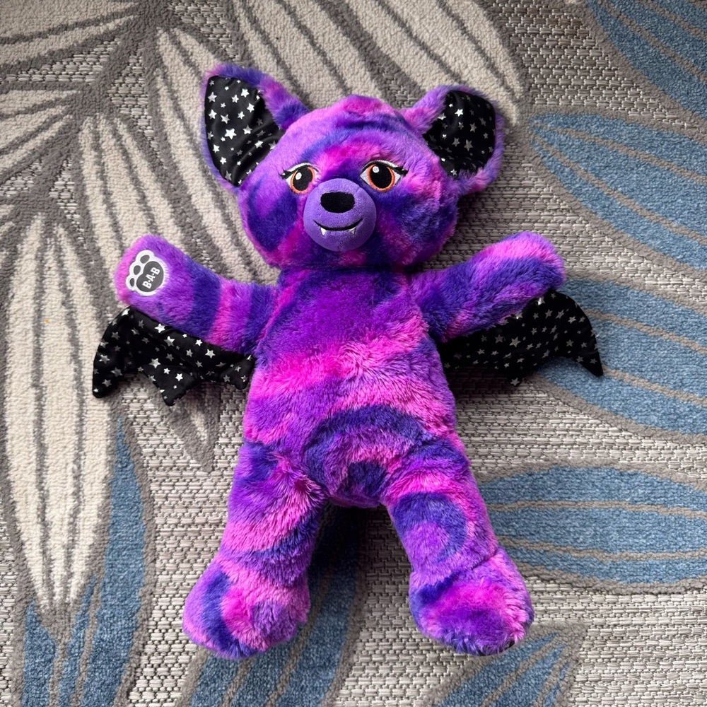 Build-A-Bear Starry Night Bat Bear Plush October 2017‎ Purple Black Halloween